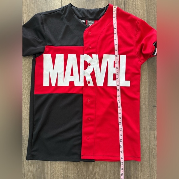 Marvel Disney Our Universe Red and Black Baseball Jersey Size XS - Picture 9 of 12